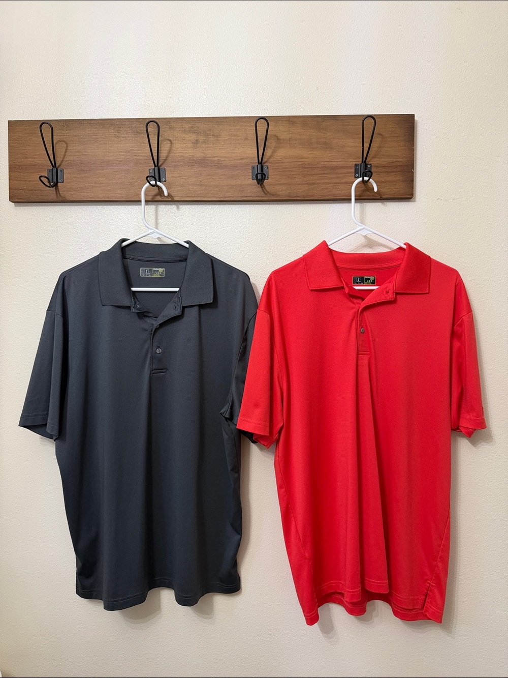 Set of Men's PGA Tour Polo Shirts - Red and Grey